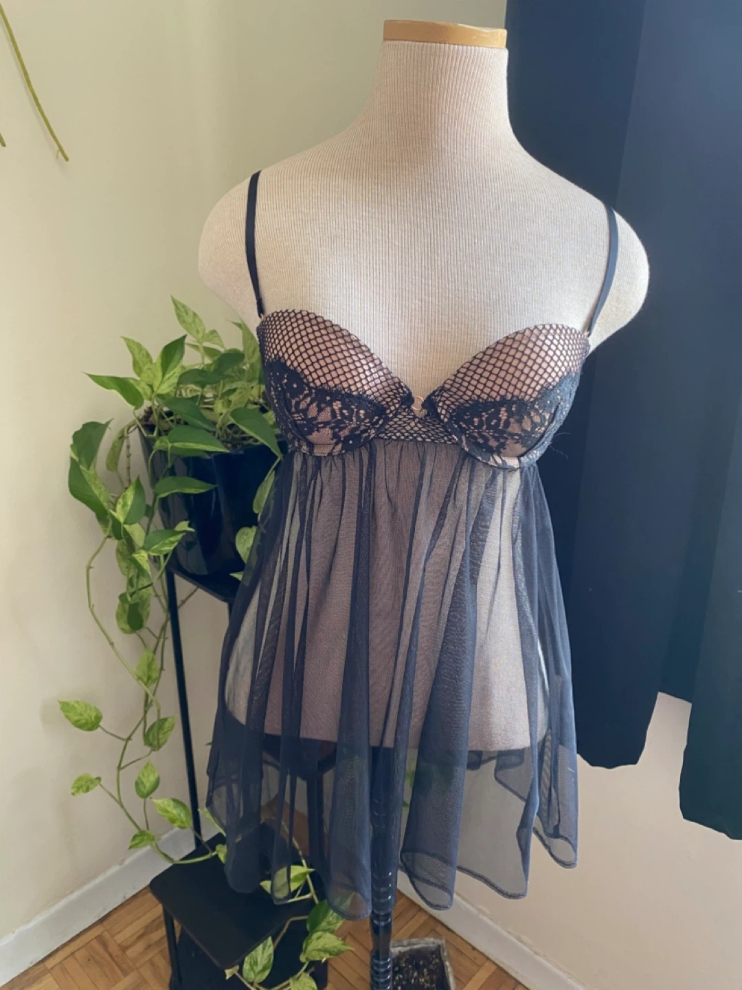 Victoria's Secret Black Lace Babydoll