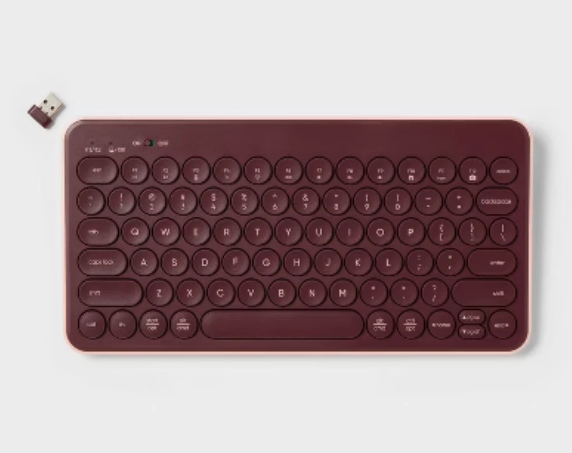 Heyday Compact Wireless Keyboard - Burgundy