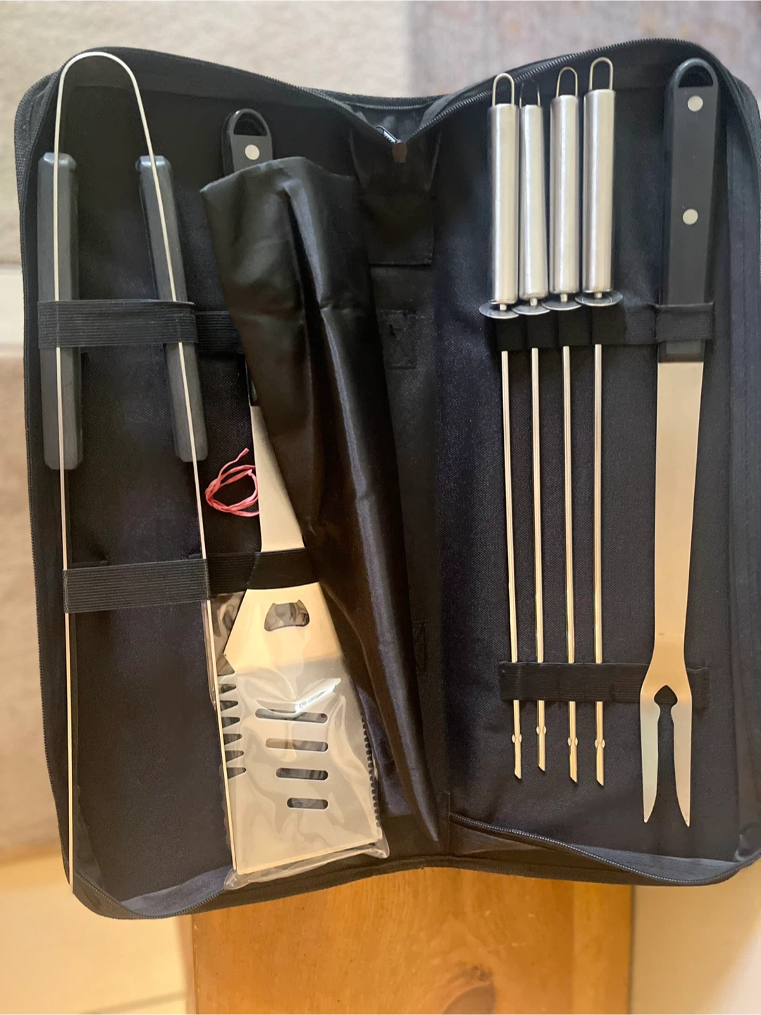 10-Piece BBQ Grill Tool Set with Carrying Case