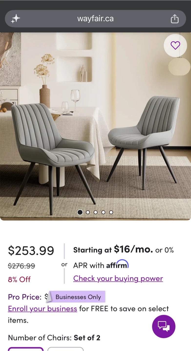Modern Dining Chairs – Brand New