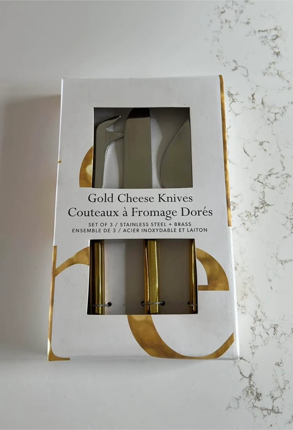 Gold Cheese Knives Set