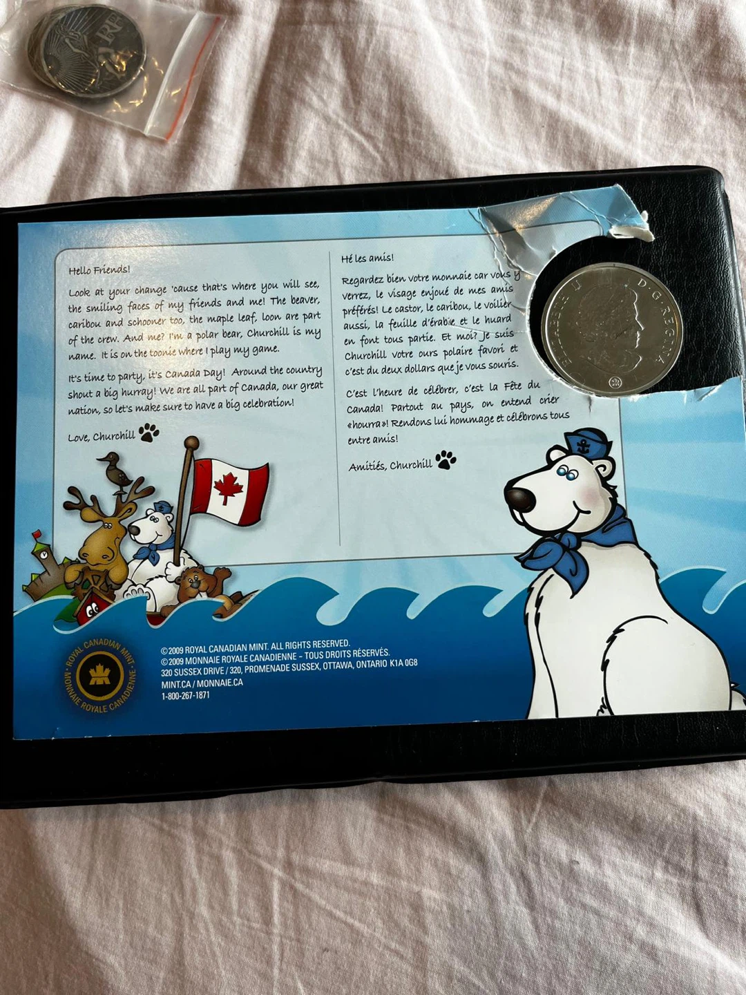 "Big coin Canada Day" 2009 Quarter 25 Cents Colored Coin - photo 4