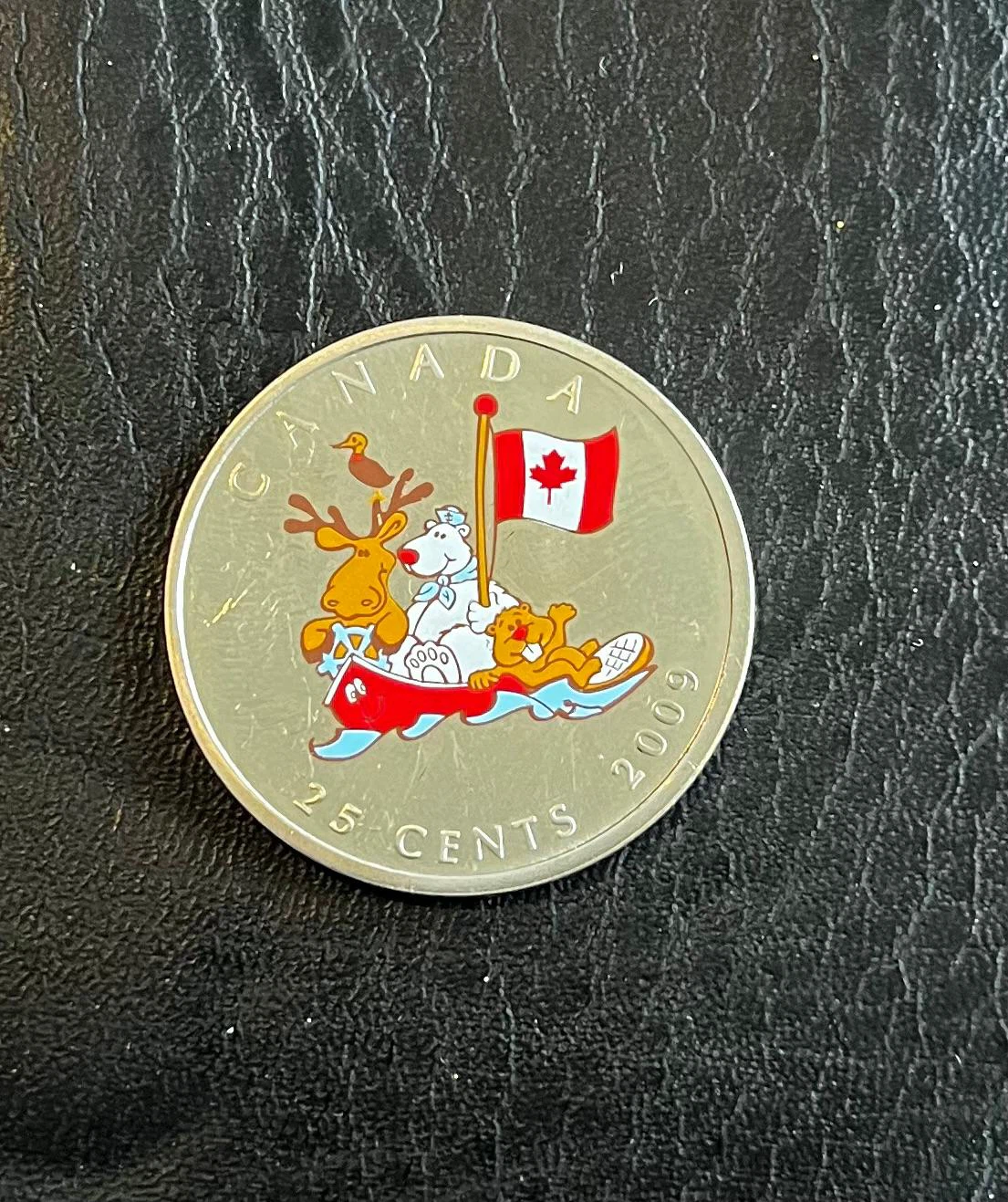 "Big coin Canada Day" 2009 Quarter 25 Cents Colored Coin - photo 5
