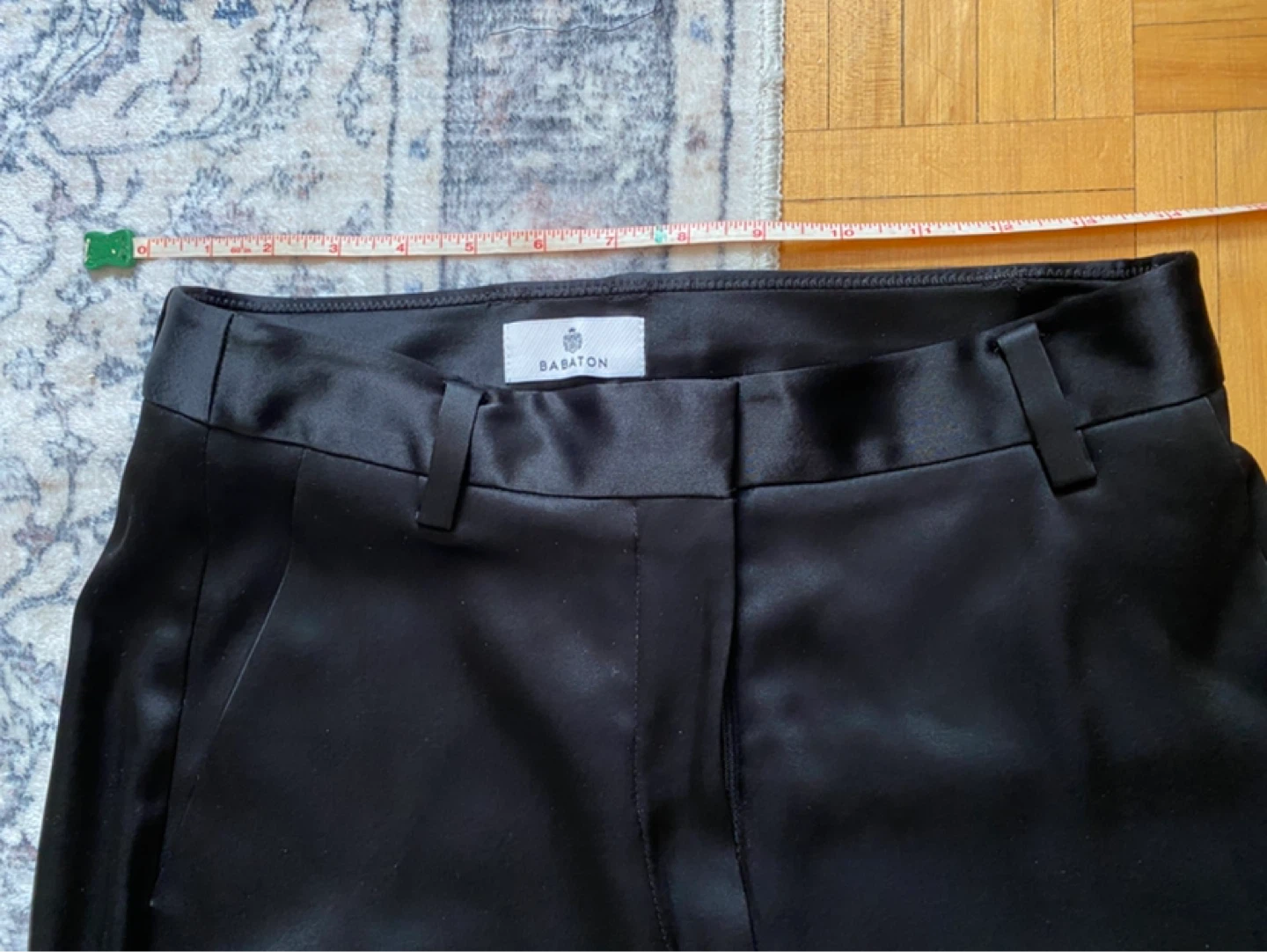 Babaton Black Satin Cargo Pants - photo 2