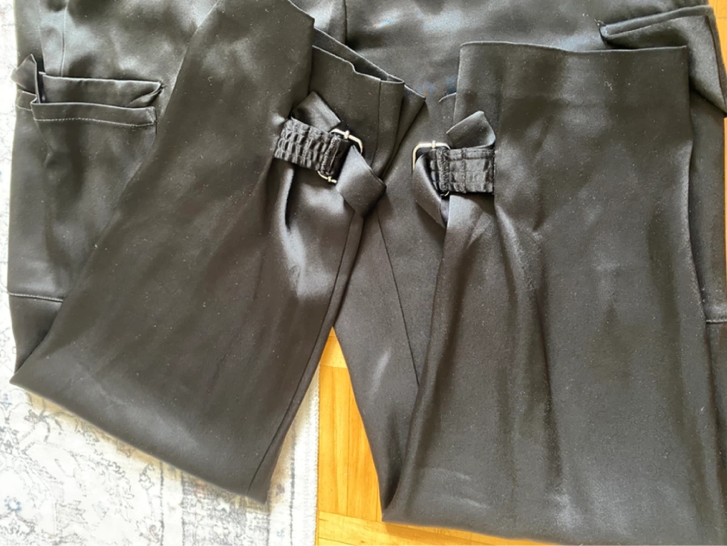 Babaton Black Satin Cargo Pants - photo 3