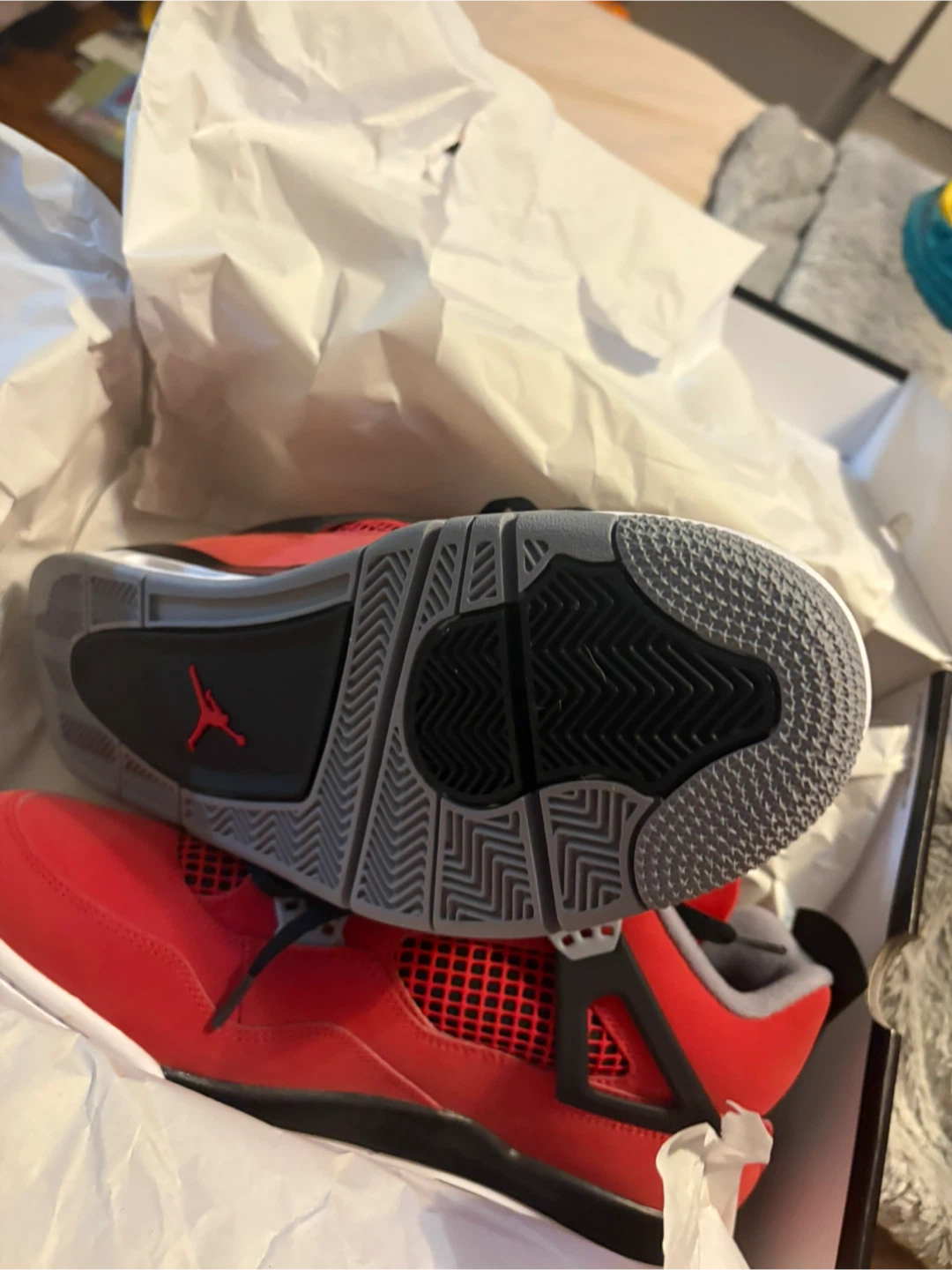 Air Jordan 4 Retro Red/White/Black Men's Shoes - photo 2