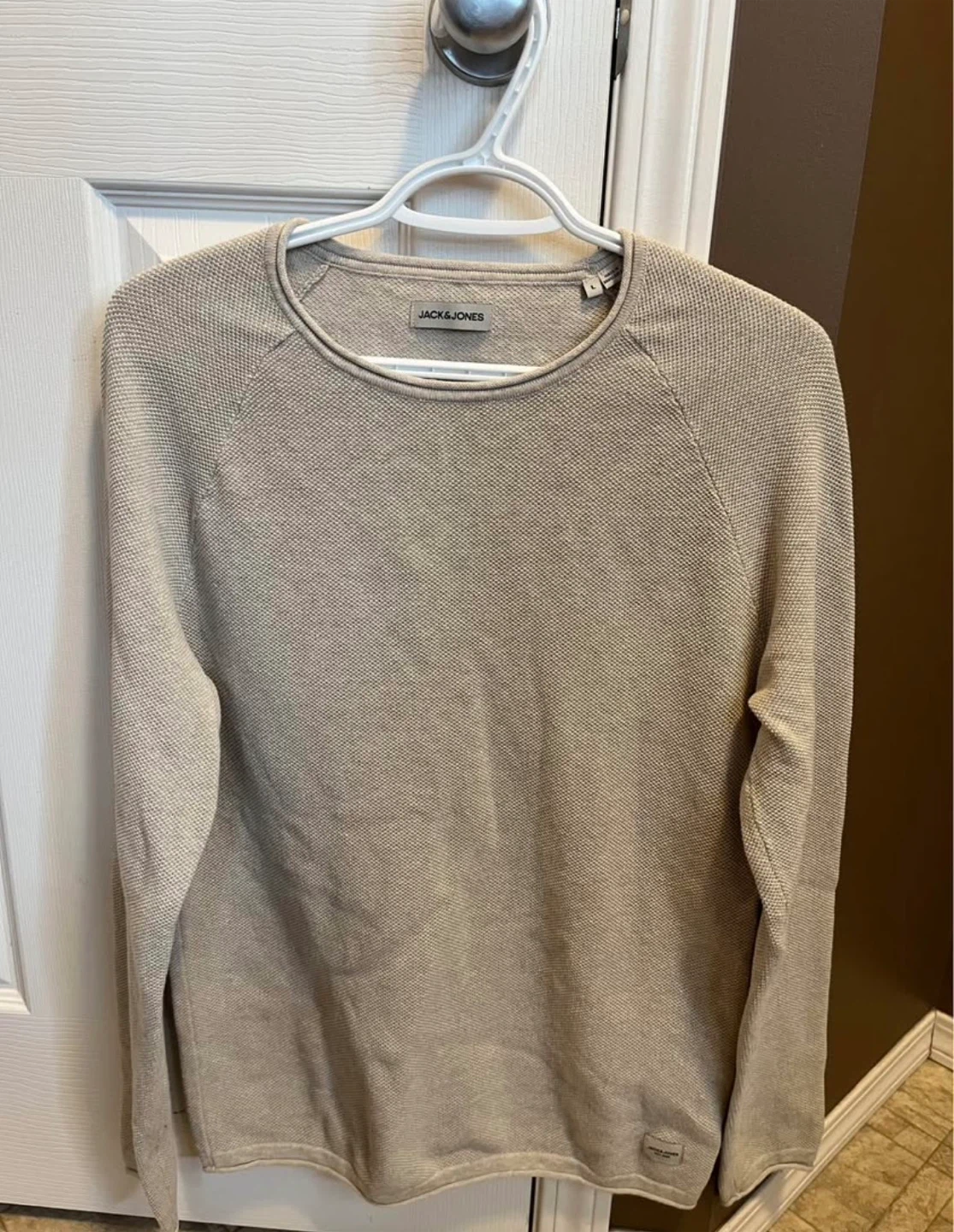 Jack & Jones Beige Knit Sweater Large