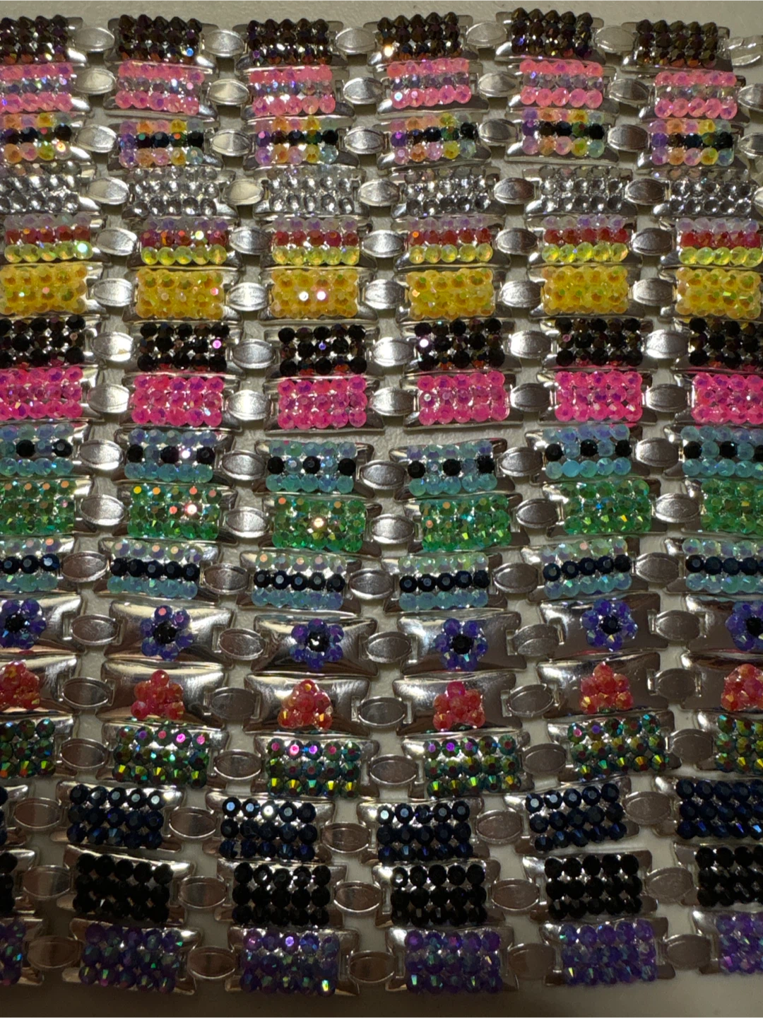 Silver tone metal  Sparkly Beaded Bracelets Set - photo 2