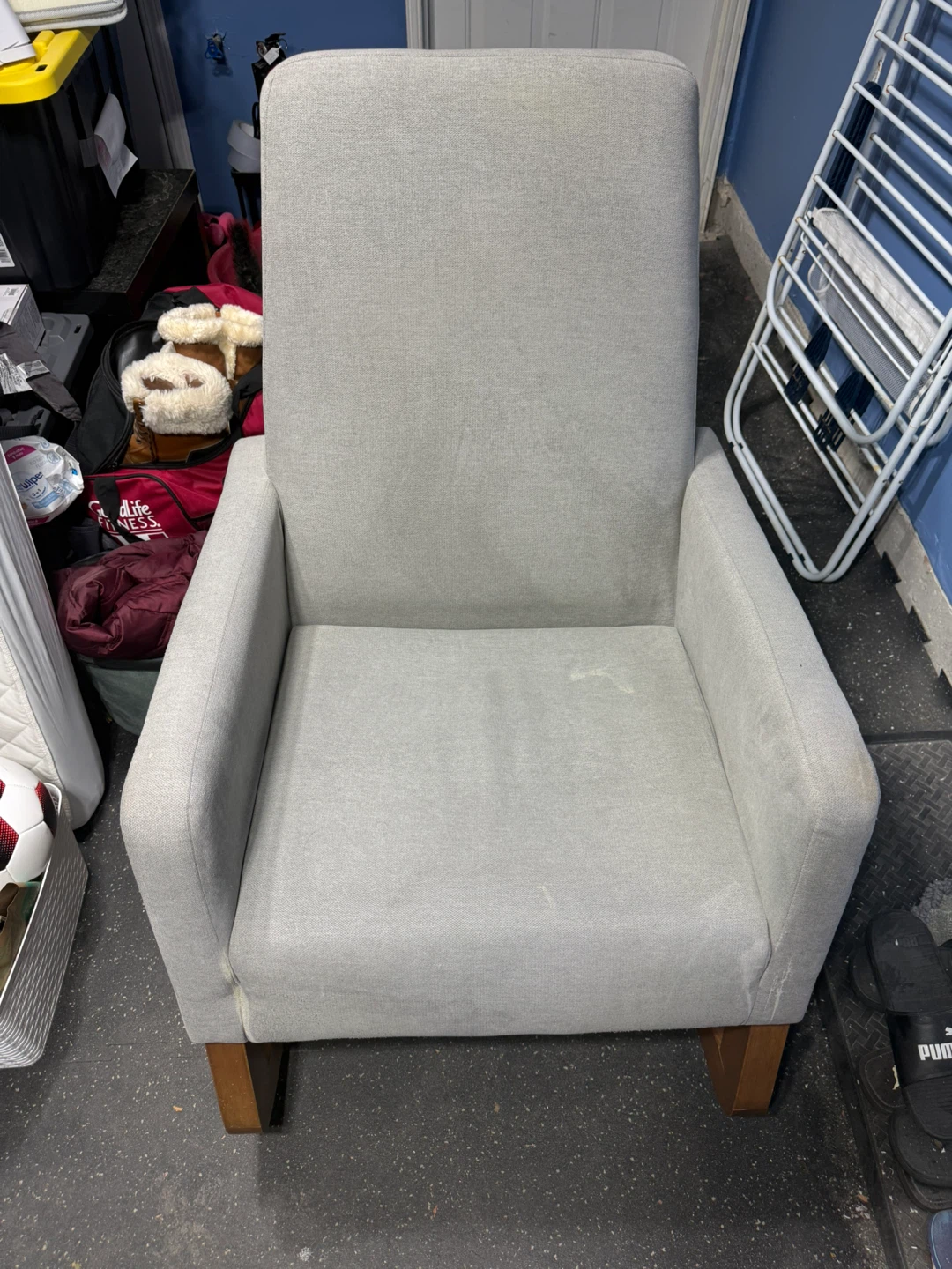 Gray Upholstered Armchair