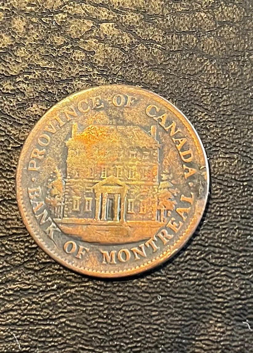 1844 Bank of Montreal Half Penny Token - photo 4