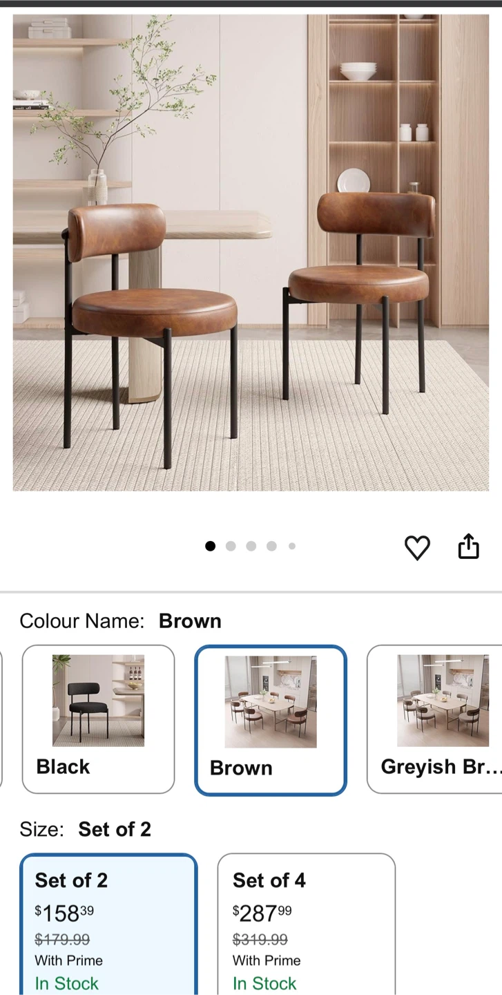 Stunning Mid-Century Modern Dining Chairs (Set of 2)- NEW