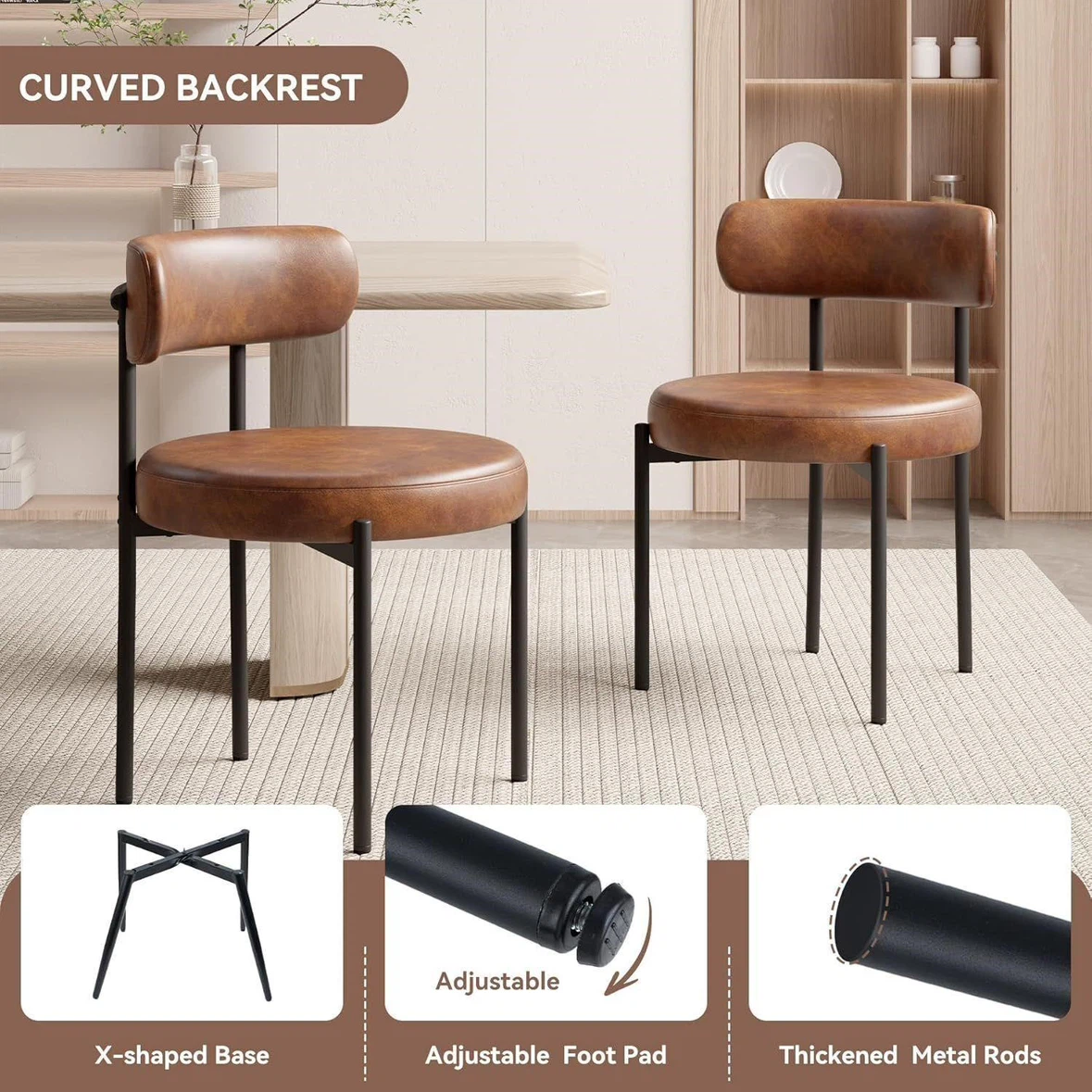 Stunning Mid-Century Modern Dining Chairs (Set of 2)- NEW - photo 2