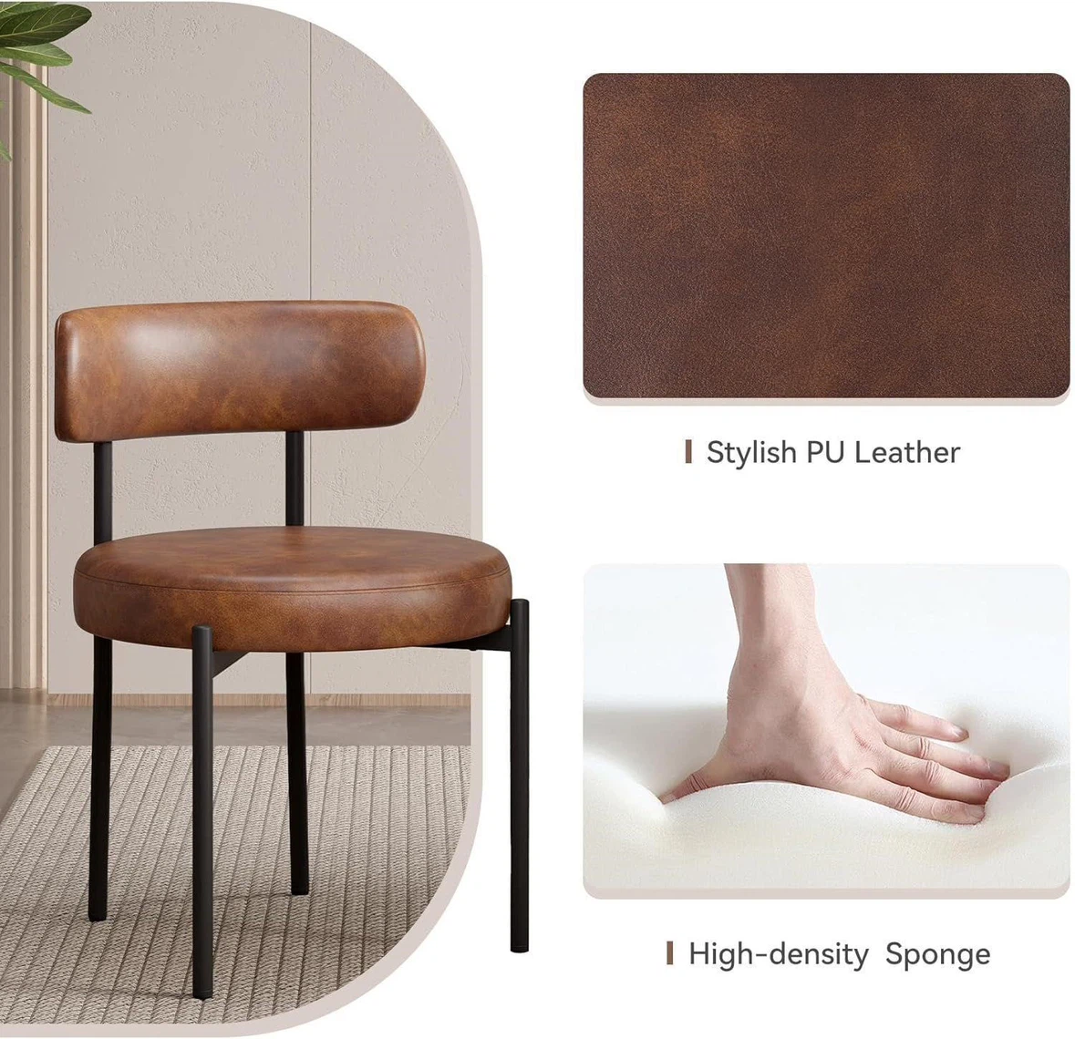 Stunning Mid-Century Modern Dining Chairs (Set of 2)- NEW - photo 4