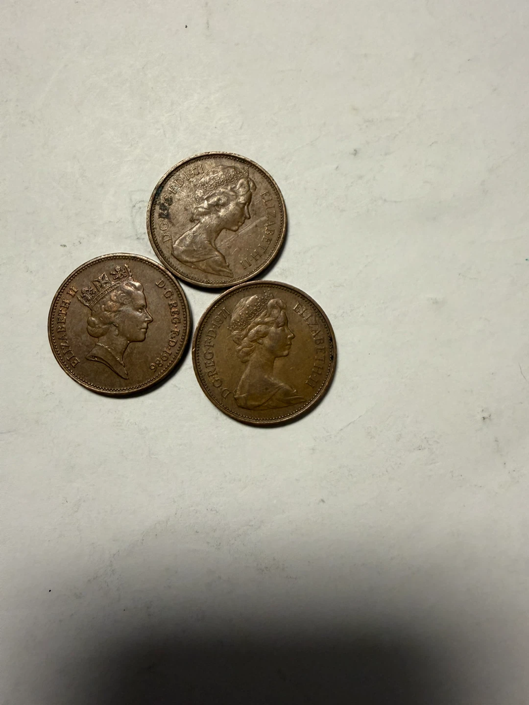 Three 2 Pence Coins