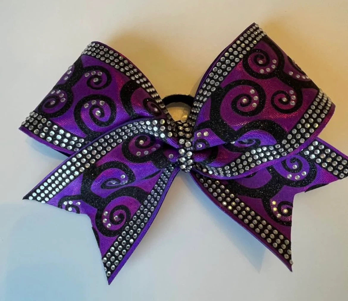 Set of 3 Purple Cheer Bows - Perfect Storm - photo 3