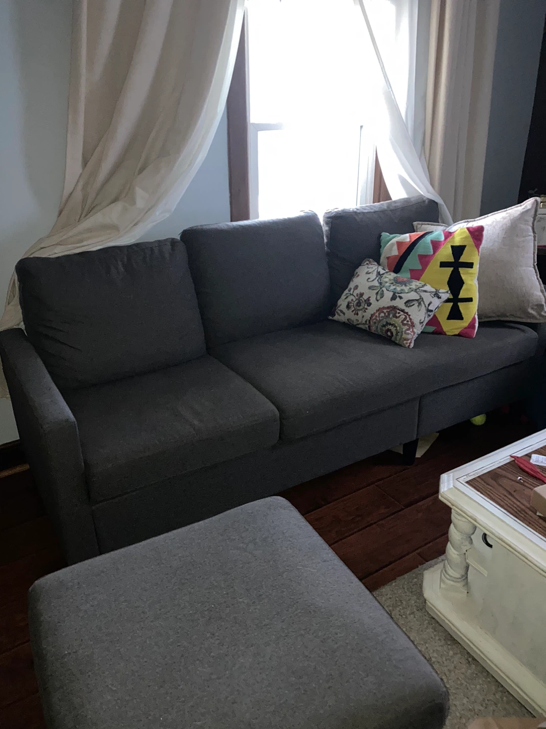 Zinus Grey Sectional Sofa with Chaise