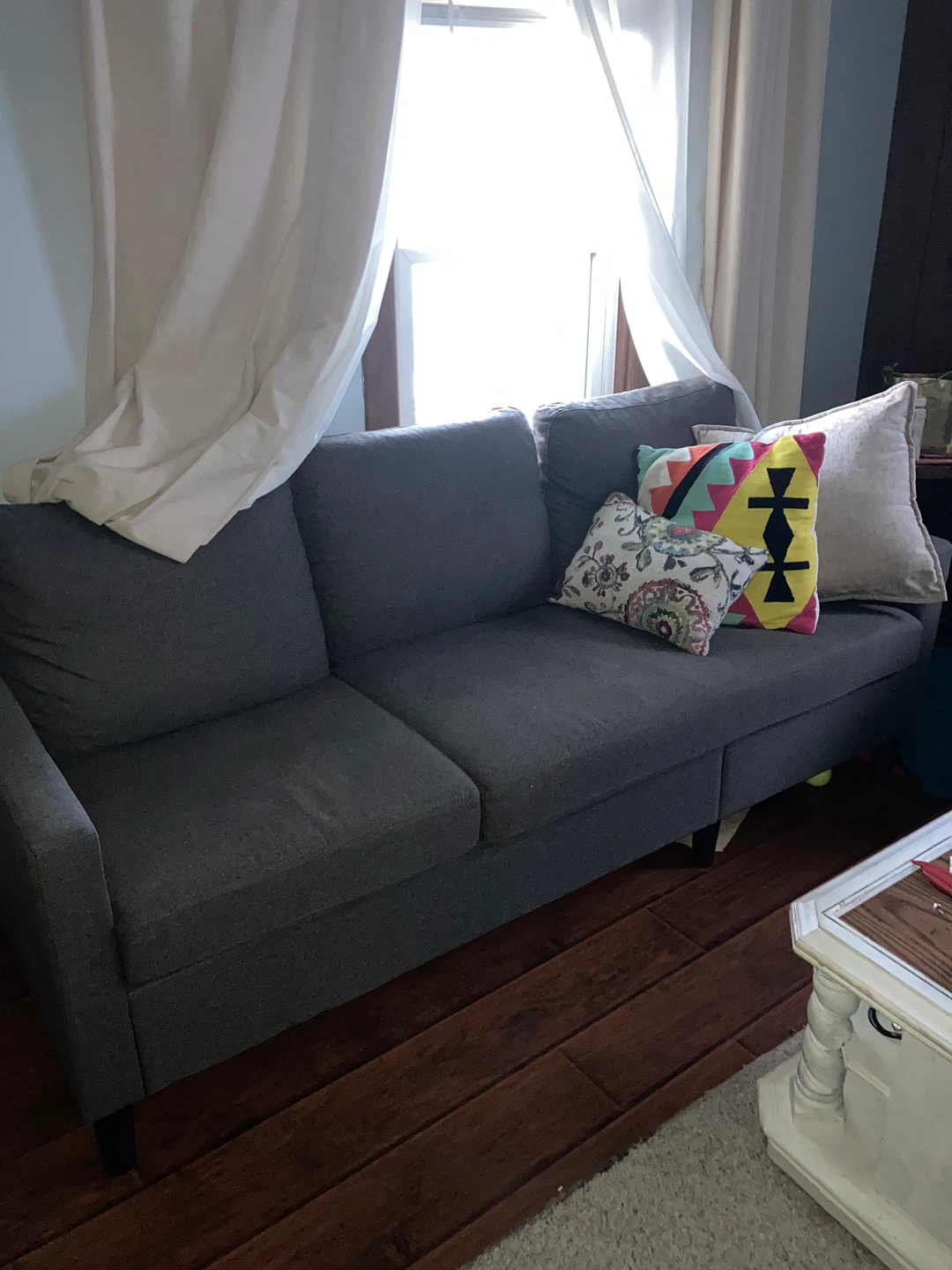 Zinus Grey Sectional Sofa with Chaise - photo 2