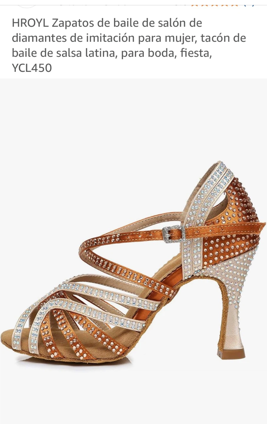 HROYL Women's Rhinestone Ballroom Dance Shoes