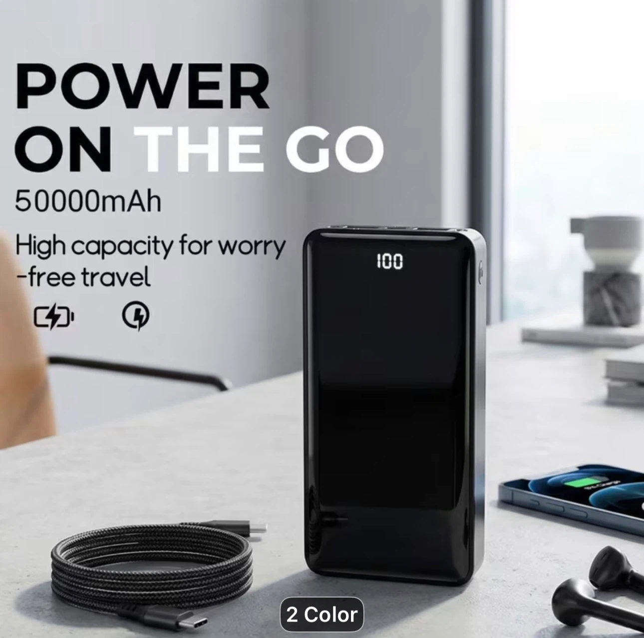 50000mAh Large Capacity Power Bank, LED Digital Display - photo 5