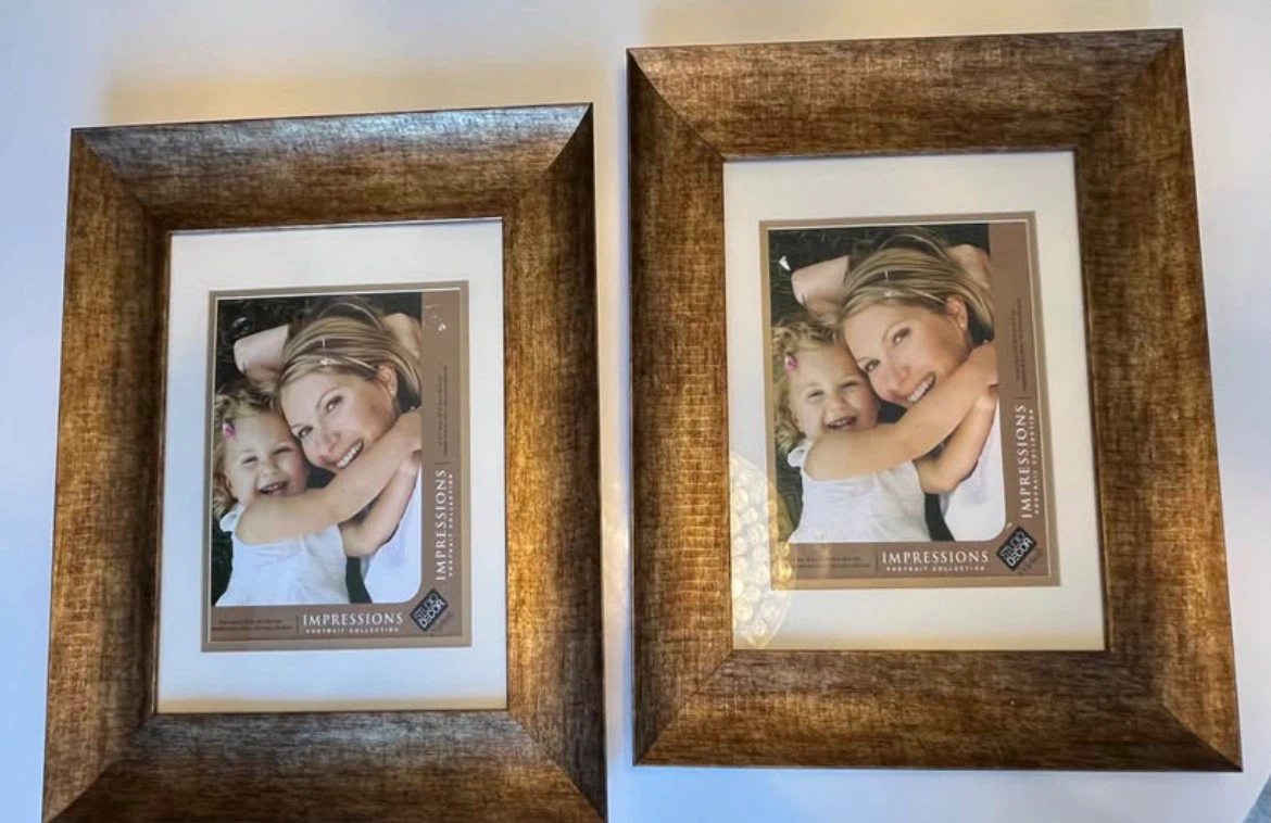 2 Matching 11x14 Picture Frames Matted to 8x10