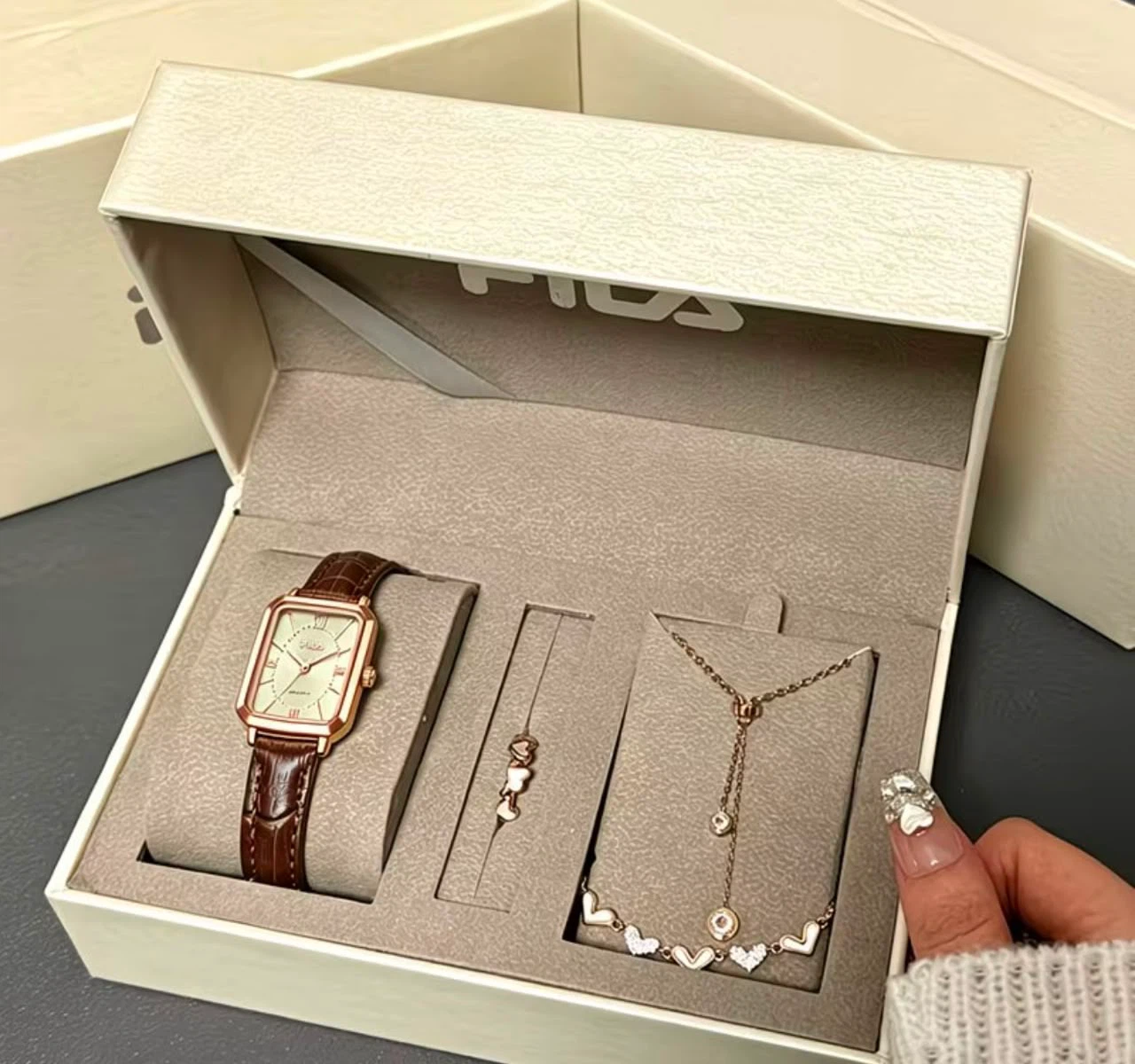 FILA Watch and Necklace Gift Set