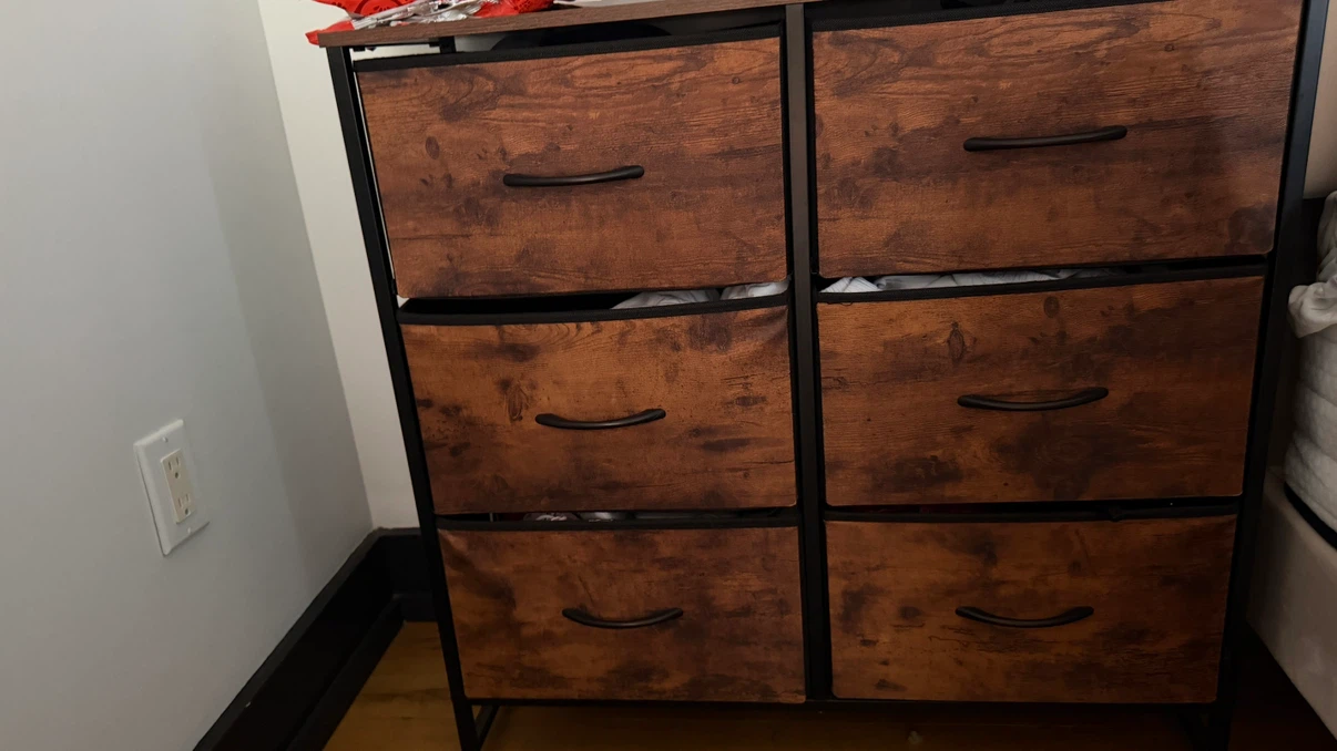 6-Drawer Dresser with Wood-Look Fabric Drawers