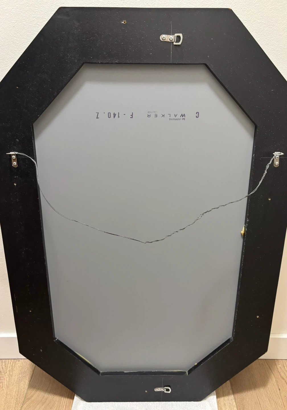 C. Walker Octagonal Mirror with Floral Etching - photo 2