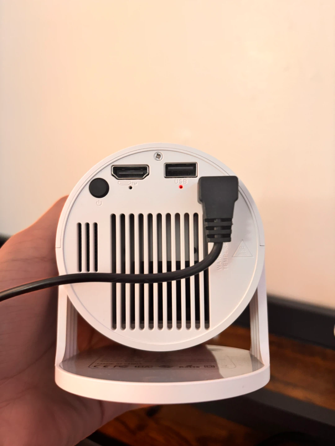 White Portable Projector with Remote