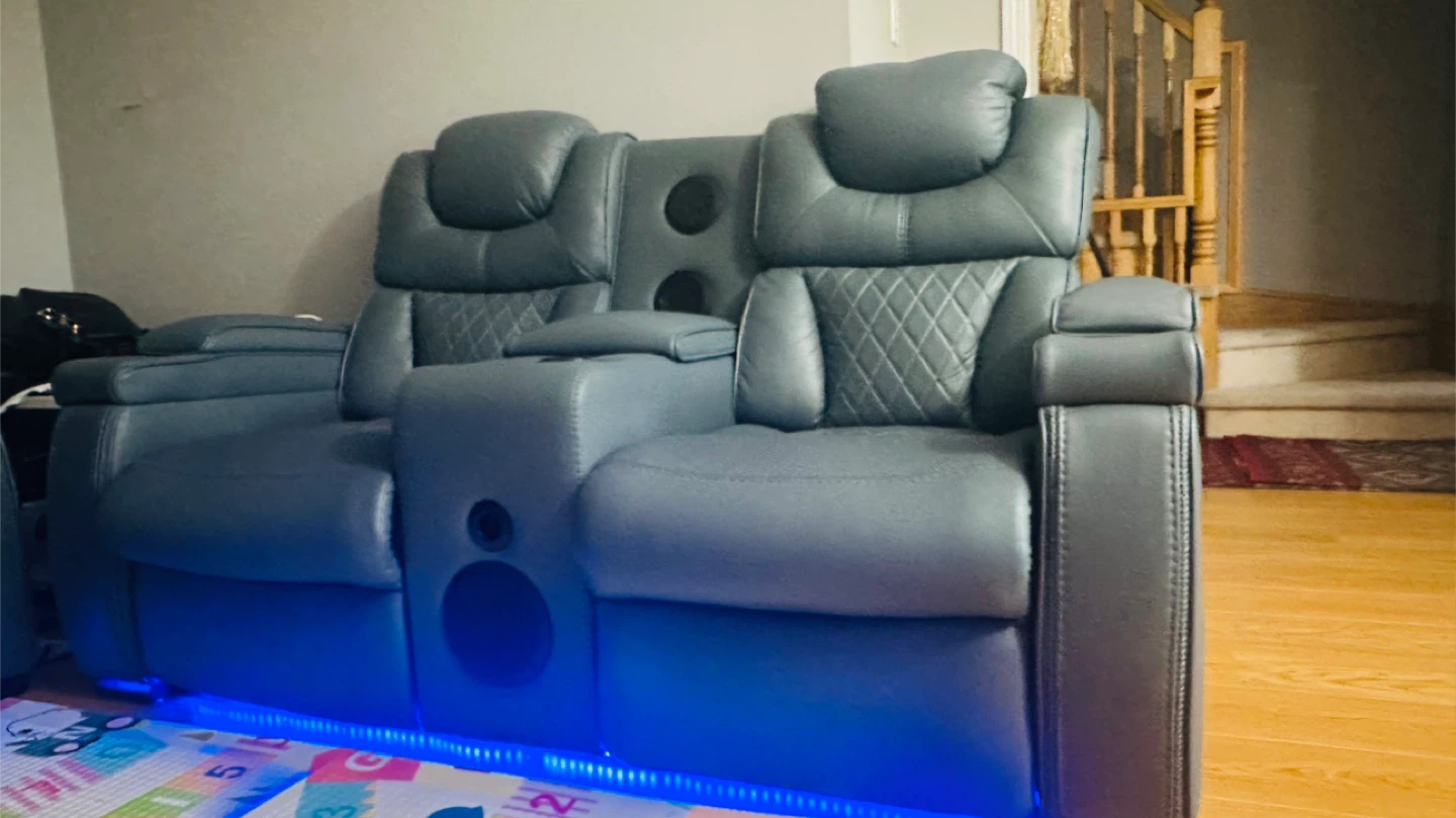 Grey Power Recliner Sofa with Cup Holders and USB - photo 3