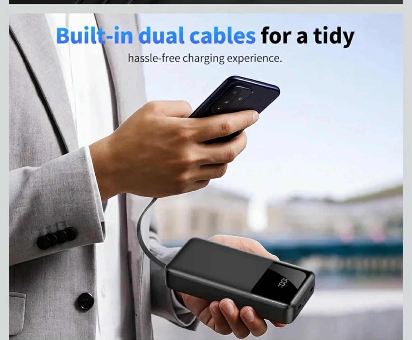 Portable Power Bank with Built-in Cables - photo 4