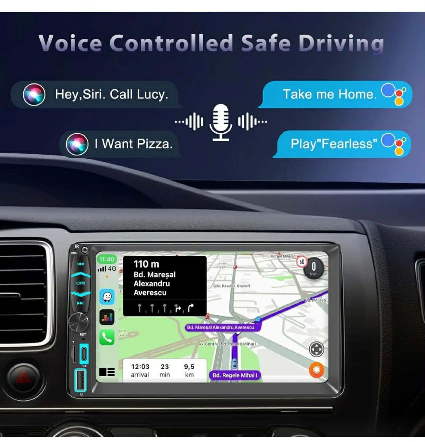 Car MP5 Player with Wireless CarPlay & Android Auto
