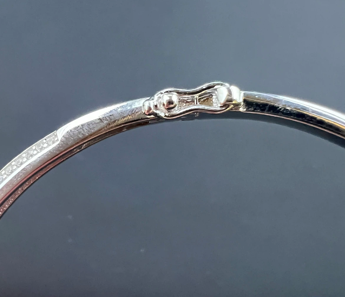 925 Sterling Silver Cubic Zirconia Bangle - photo 5