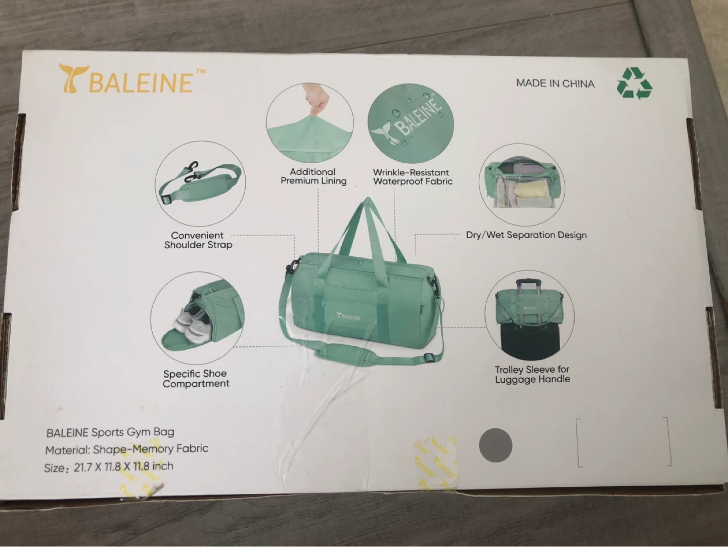 Baleine Sports Gym Bag Large Grey - photo 2