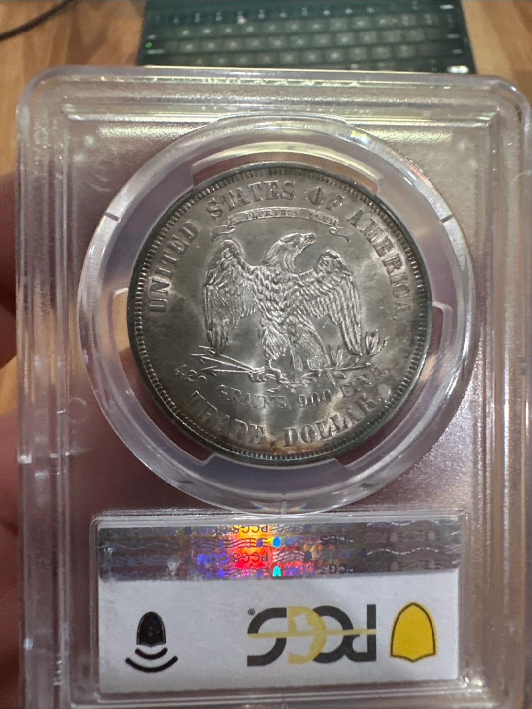 1873 US Trade Dollar PCGS MS63 Silver Coin - photo 2