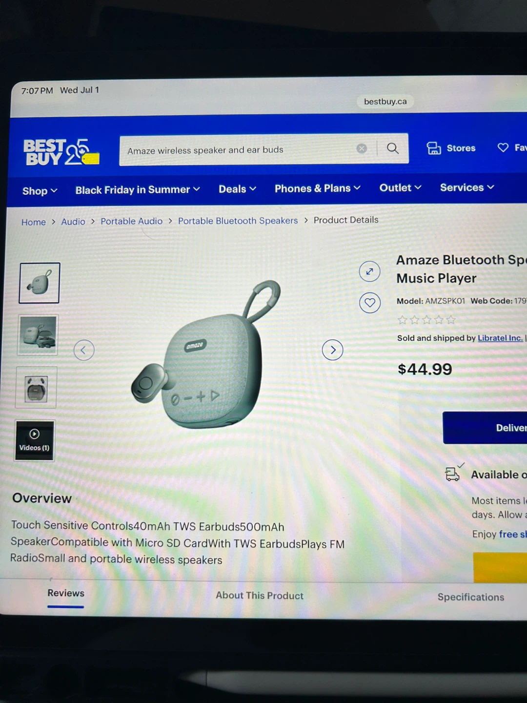 Amaze Wireless Speaker with Earbuds - photo 2