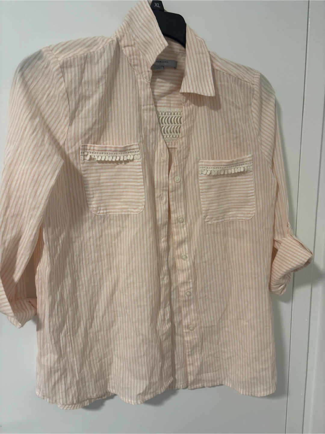 Pink Striped Button-Up Shirt