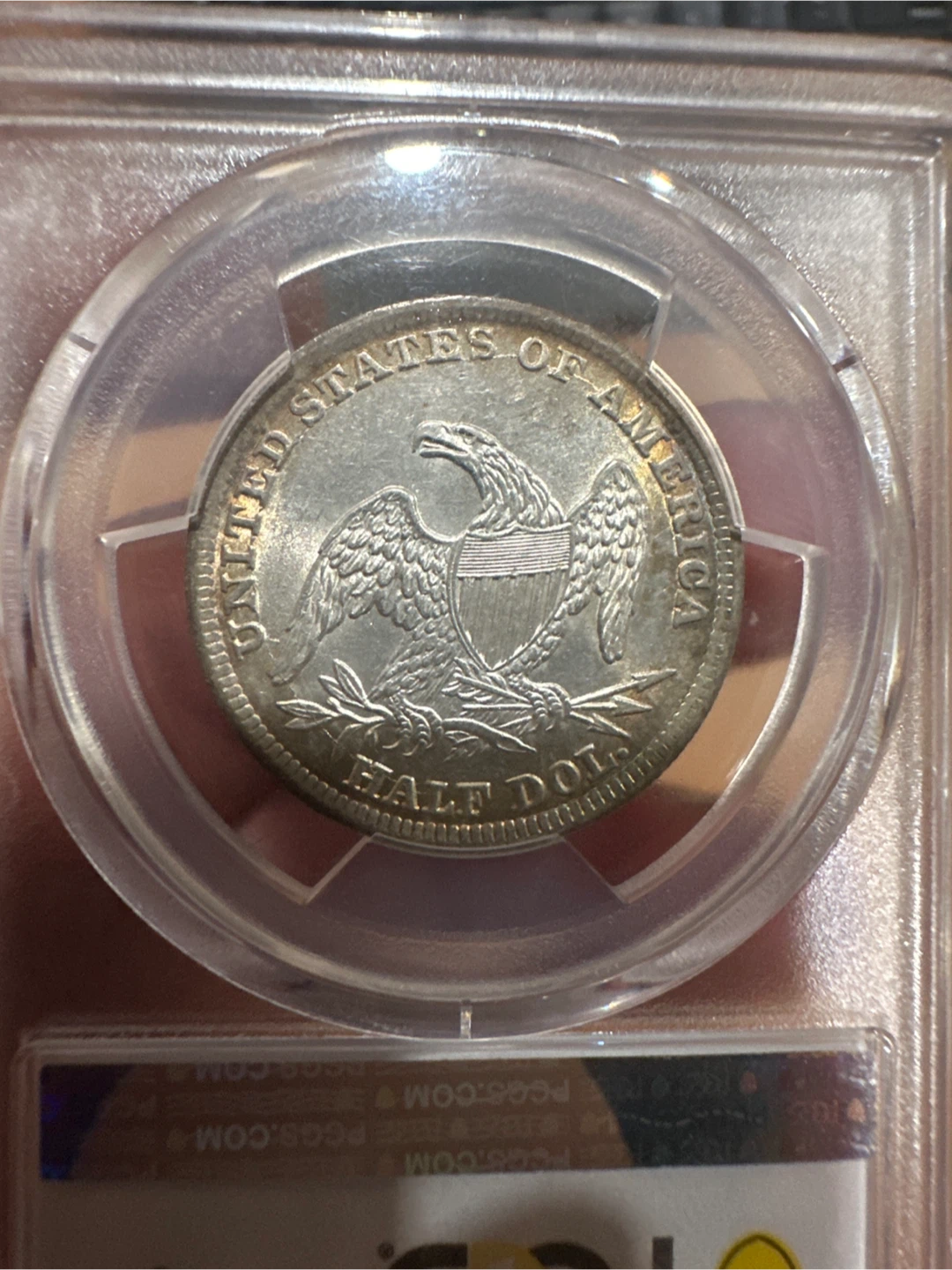 1838 PCGS MS62 Die Crack Half Dollar Coin - photo 2
