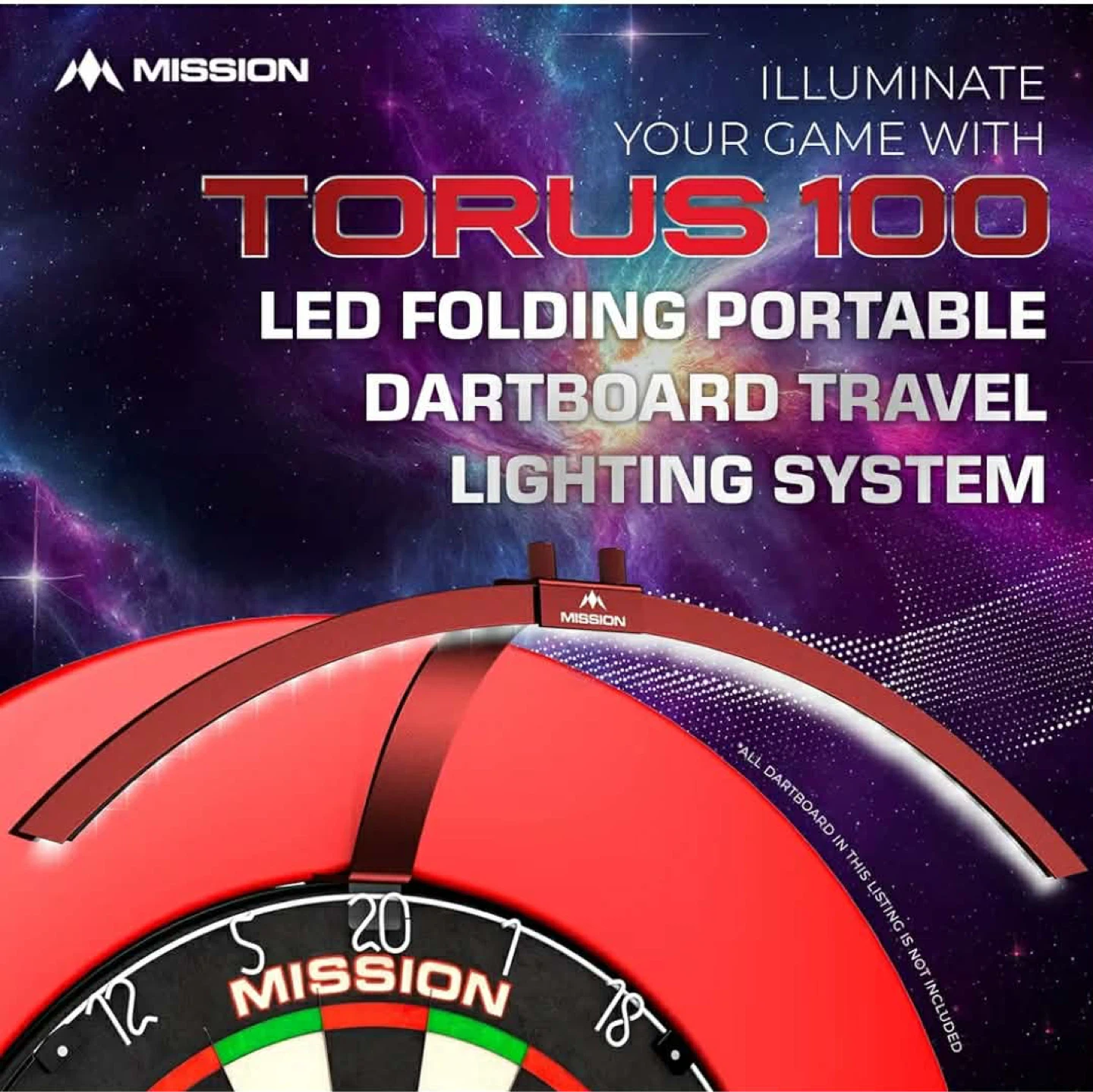 Mission Torus 100 LED Folding Portable Dartboard Lighting System - photo 2