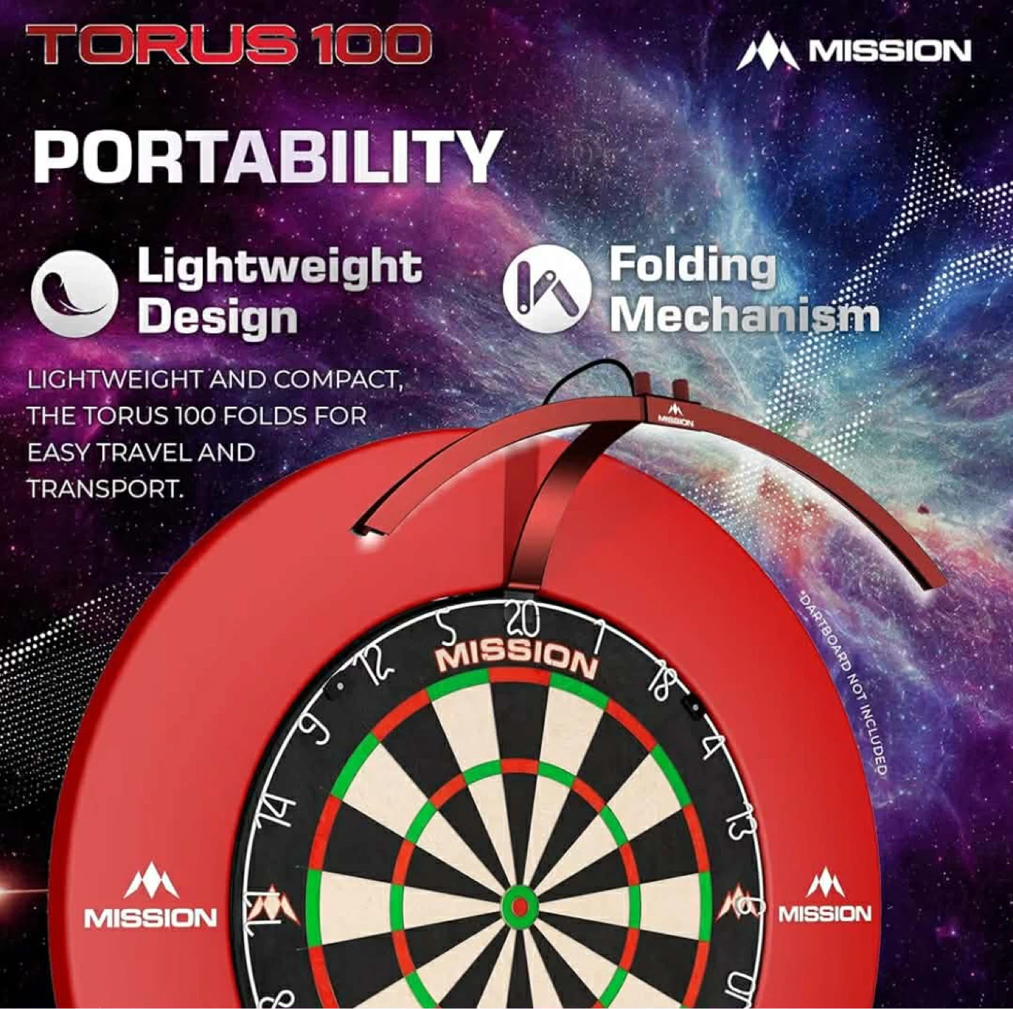 Mission Torus 100 LED Folding Portable Dartboard Lighting System - photo 3