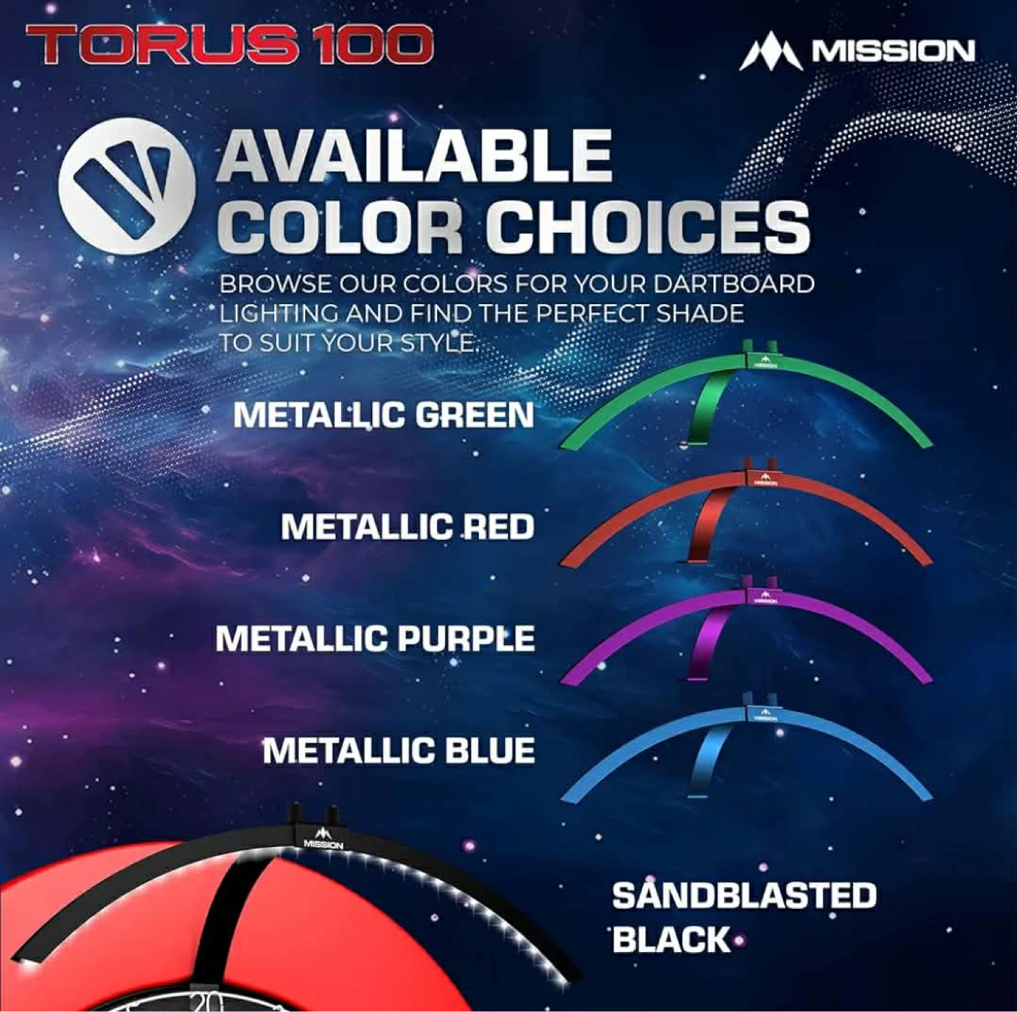 Mission Torus 100 LED Folding Portable Dartboard Lighting System - photo 5