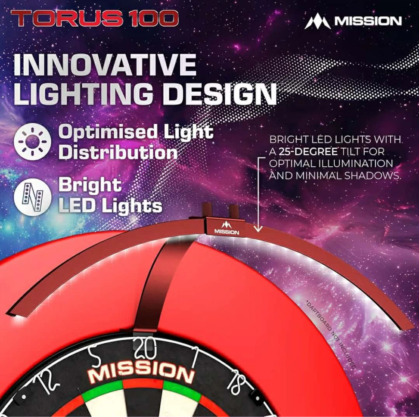 Mission Torus 100 LED Folding Portable Dartboard Lighting System - photo 4