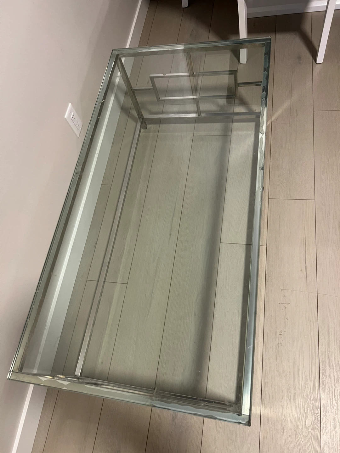 Glass Top Coffee Table with Metal Frame