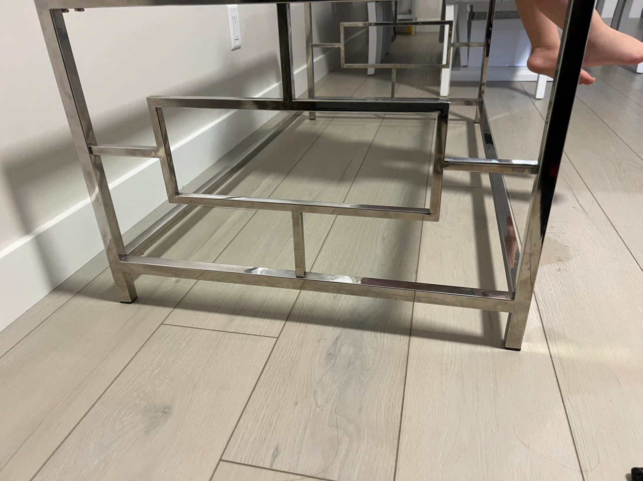 Glass Top Coffee Table with Metal Frame - photo 2