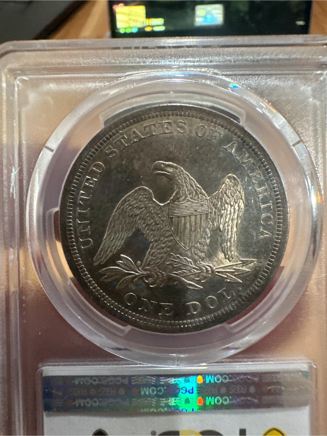 1840 Seated Liberty Dollar PCGS MS62PL Silver Coin - photo 2