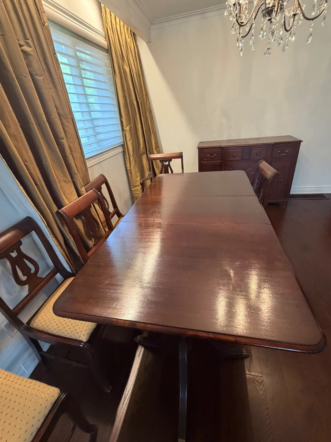 Wooden Dining Table with Chairs