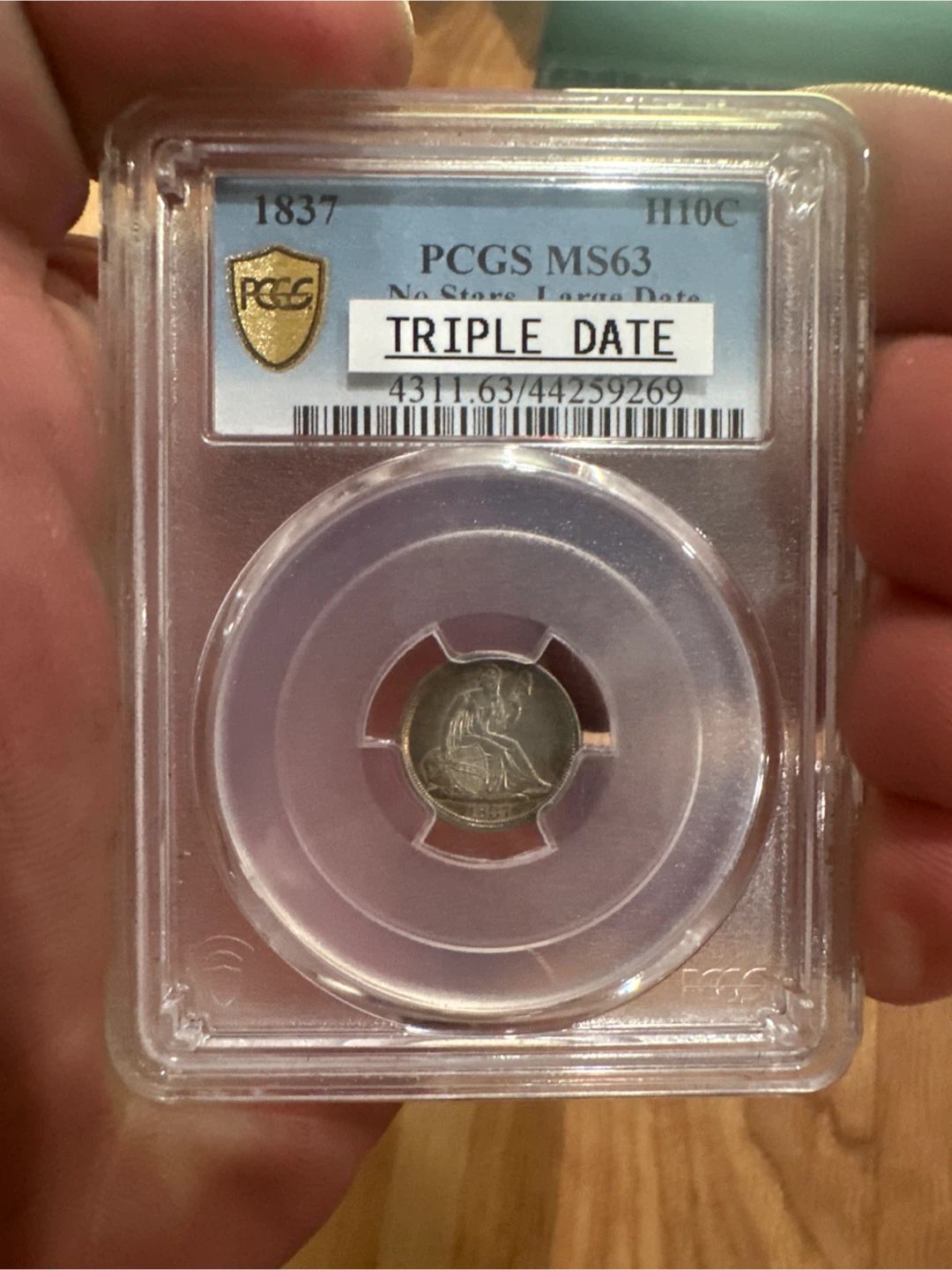 1837 Seated Liberty Half Dime PCGS MS63