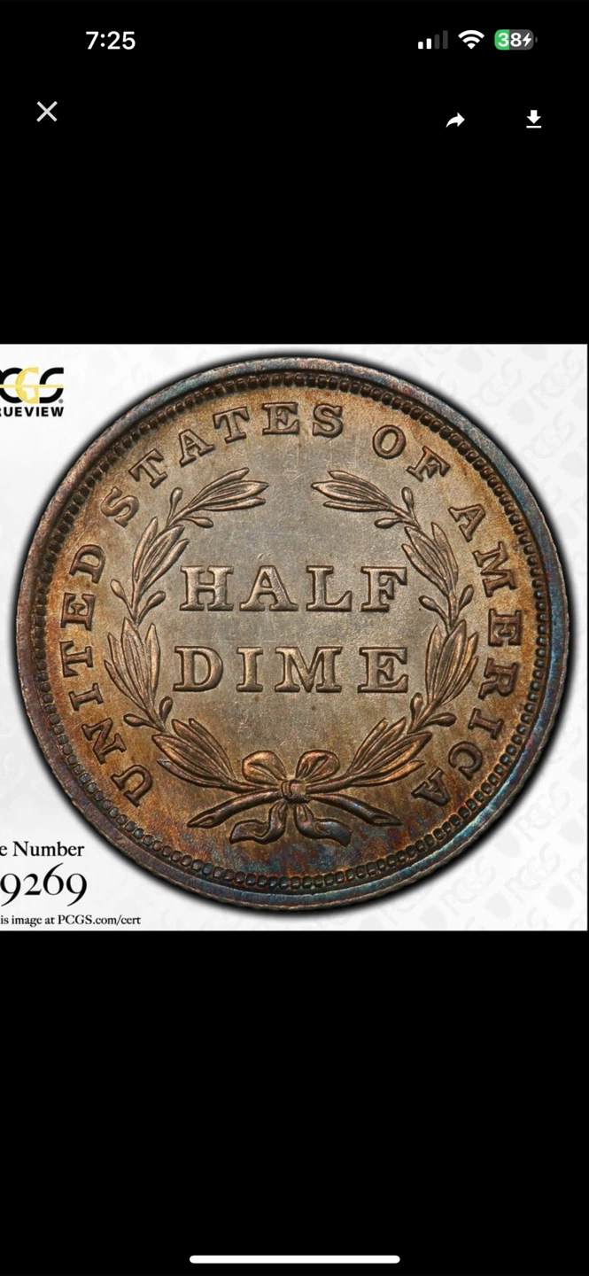 1837 Seated Liberty Half Dime PCGS MS63 - photo 3