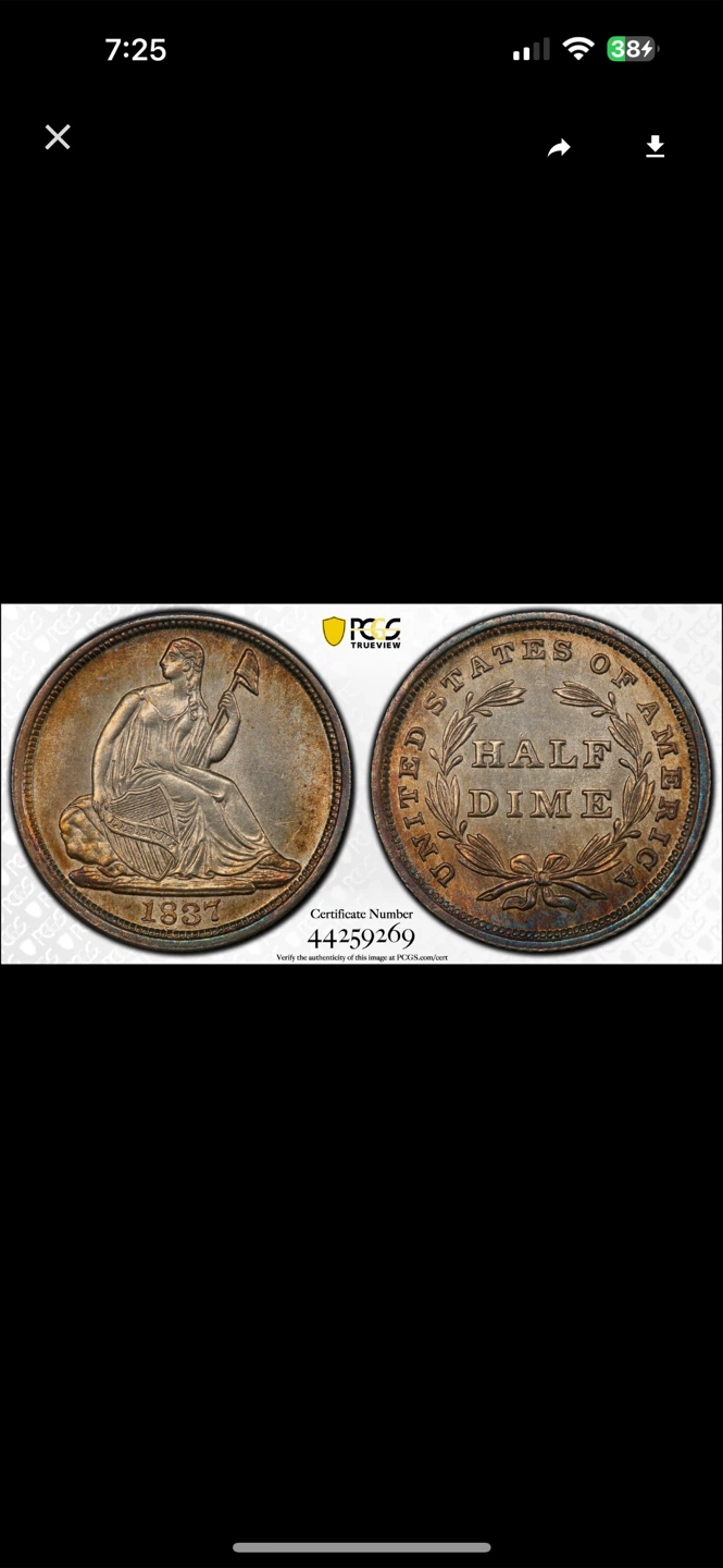 1837 Seated Liberty Half Dime PCGS MS63 - photo 4