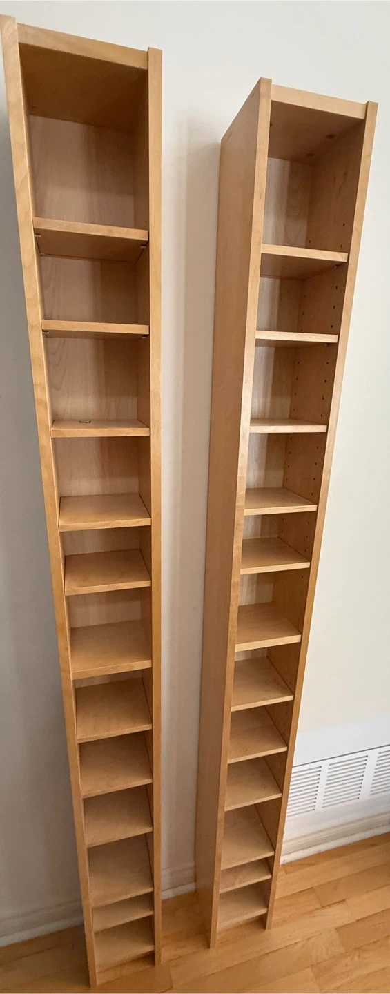 2 IKEA tall adjustable shelving units; bundle for the 2 units