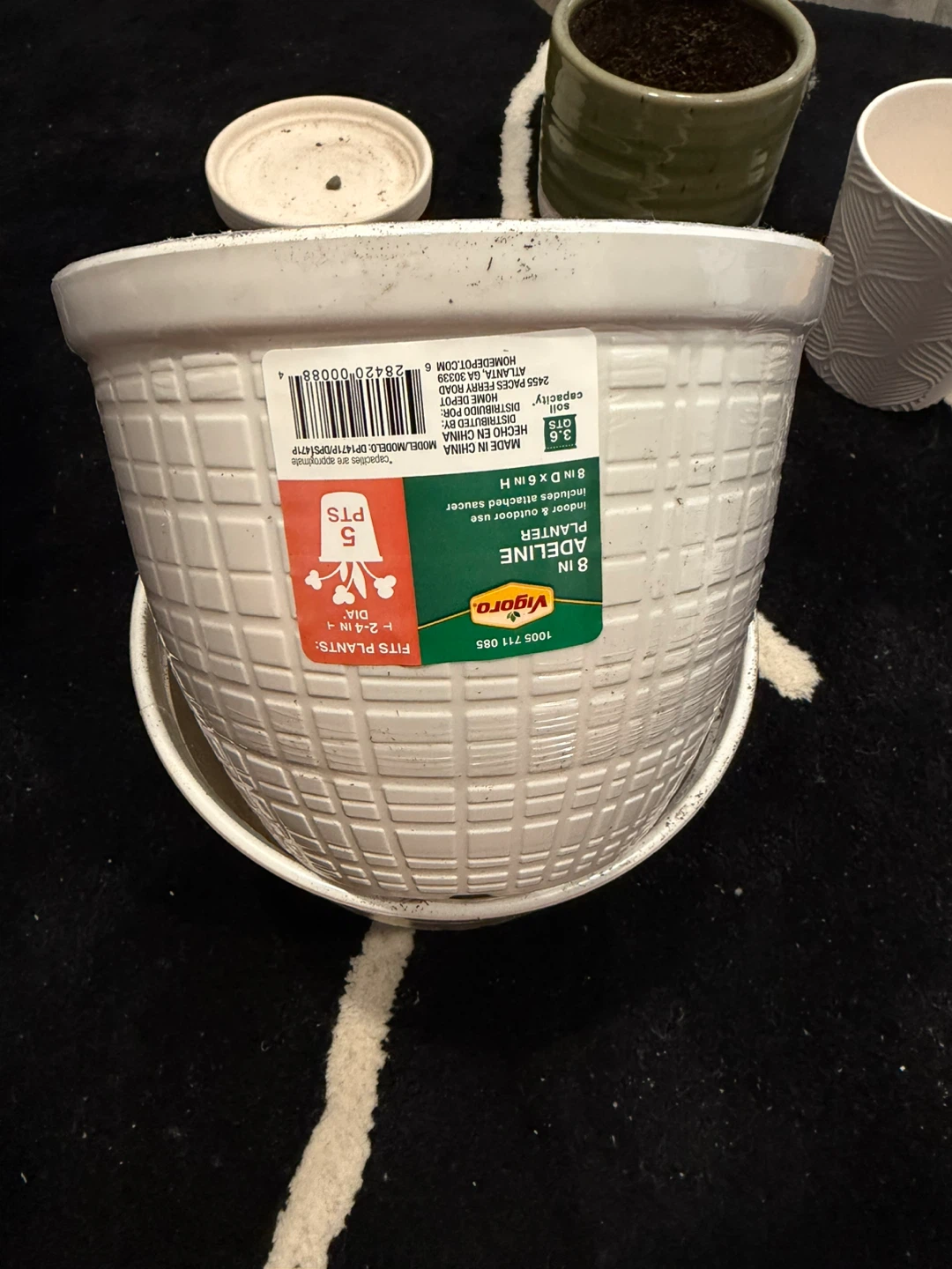 2 Vigoro Adeline Planter 8-inch White